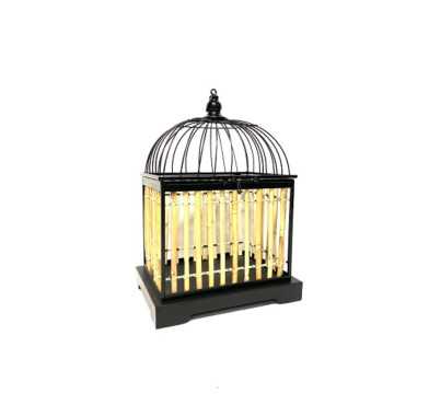 CAGE METAL NOIR ET ROTIN︱Lory