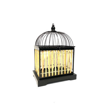 CAGE METAL NOIR ET ROTIN︱Lory