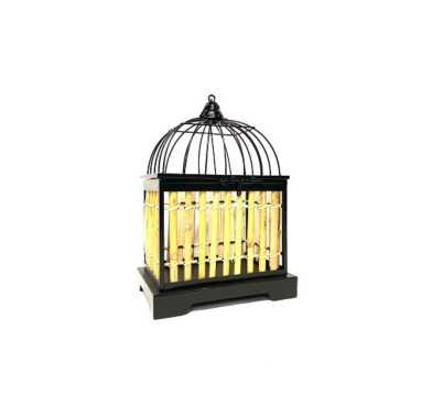 CAGE NOIR METAL ET ROTIN︱Lory