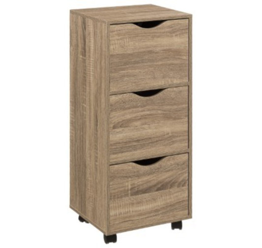 TOUR 3 TIROIRS ROULETTES NAT︱Lory