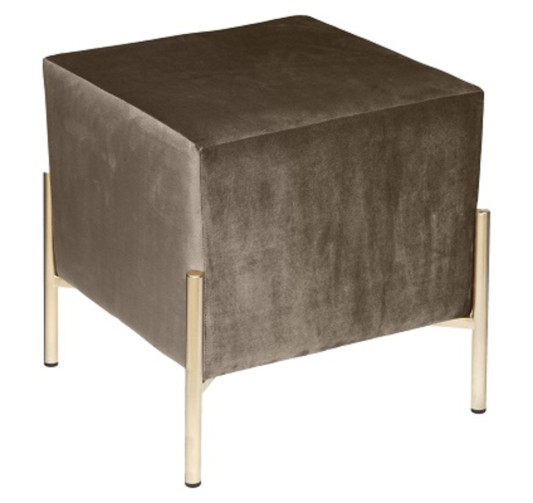 POUF EN VELOURS KAKI︱Lory