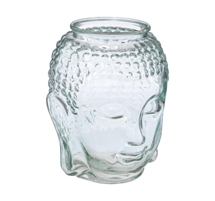 VASE BOUDDHA VERRE TRANSPARENT