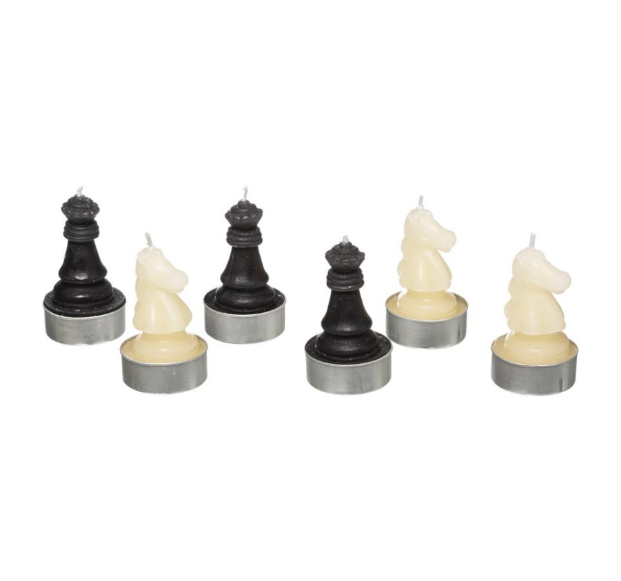 BOUGIE PIONS ECHEC X6PIECES