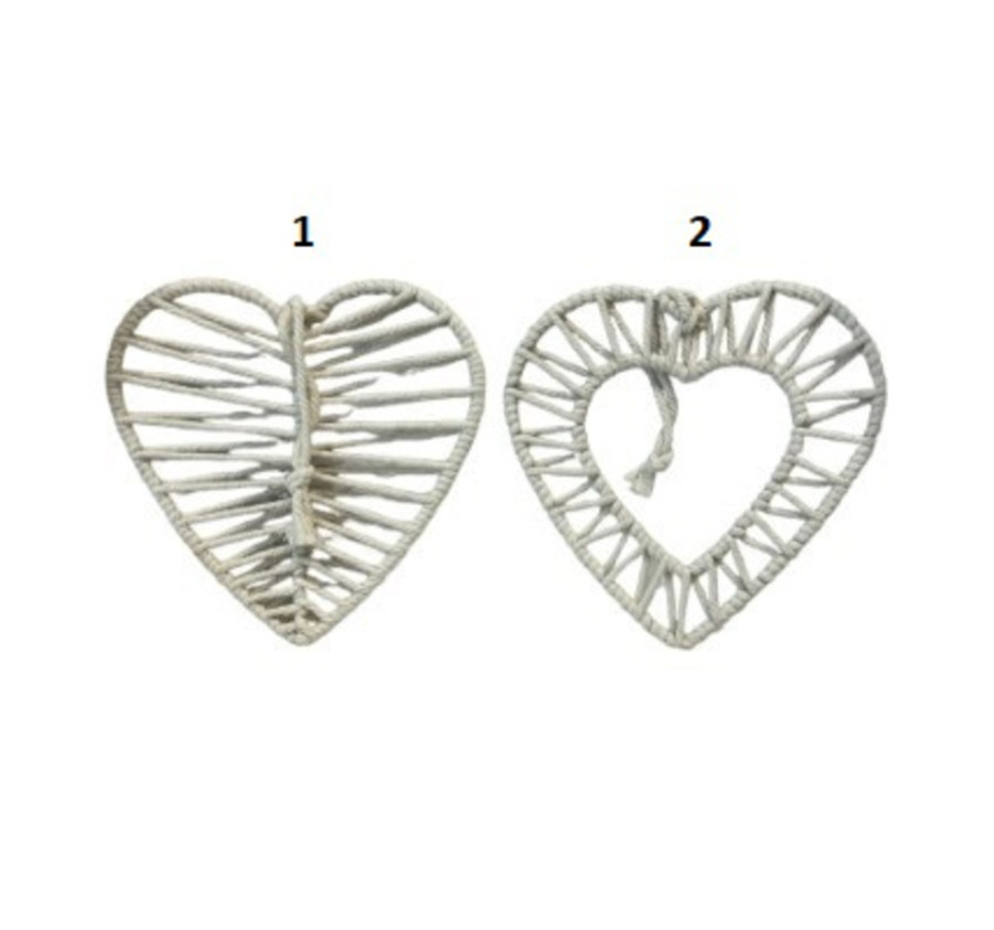 COEUR EN MACRAME 20X20CM