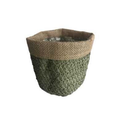 PANIER EN OSIER VERT AVEC BORD︱Lory