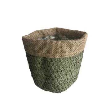 PANIER EN OSIER VERT AVEC BORD︱Lory