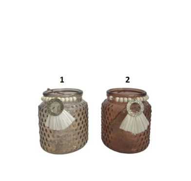 PHOTOPHORE EN VERRE AVEC PERLE︱Lory