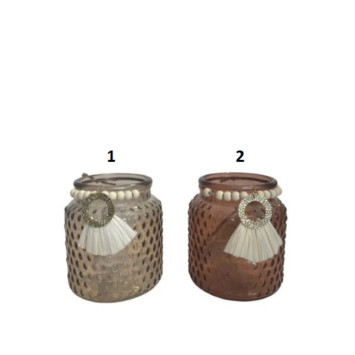 PHOTOPHORE EN VERRE AVEC PERLE︱Lory