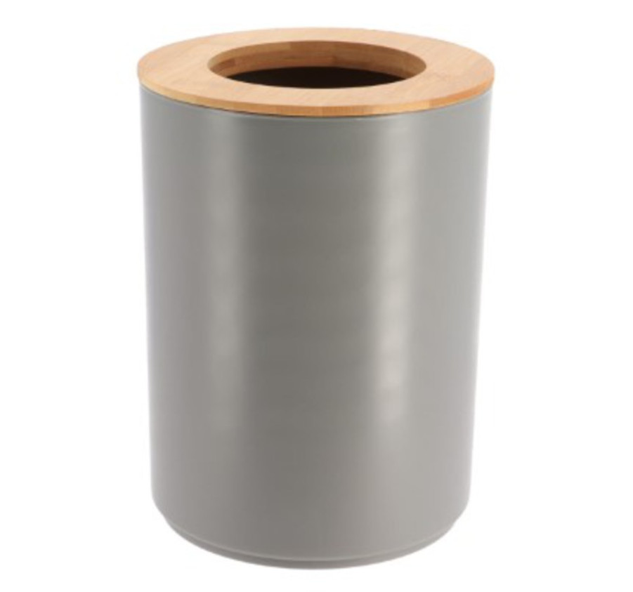 POUBELLE GRISE AVEC COUVERCLE