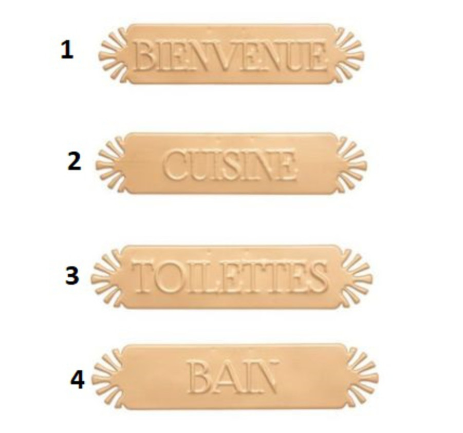 PLAQUE DE PORTE METAL DORE