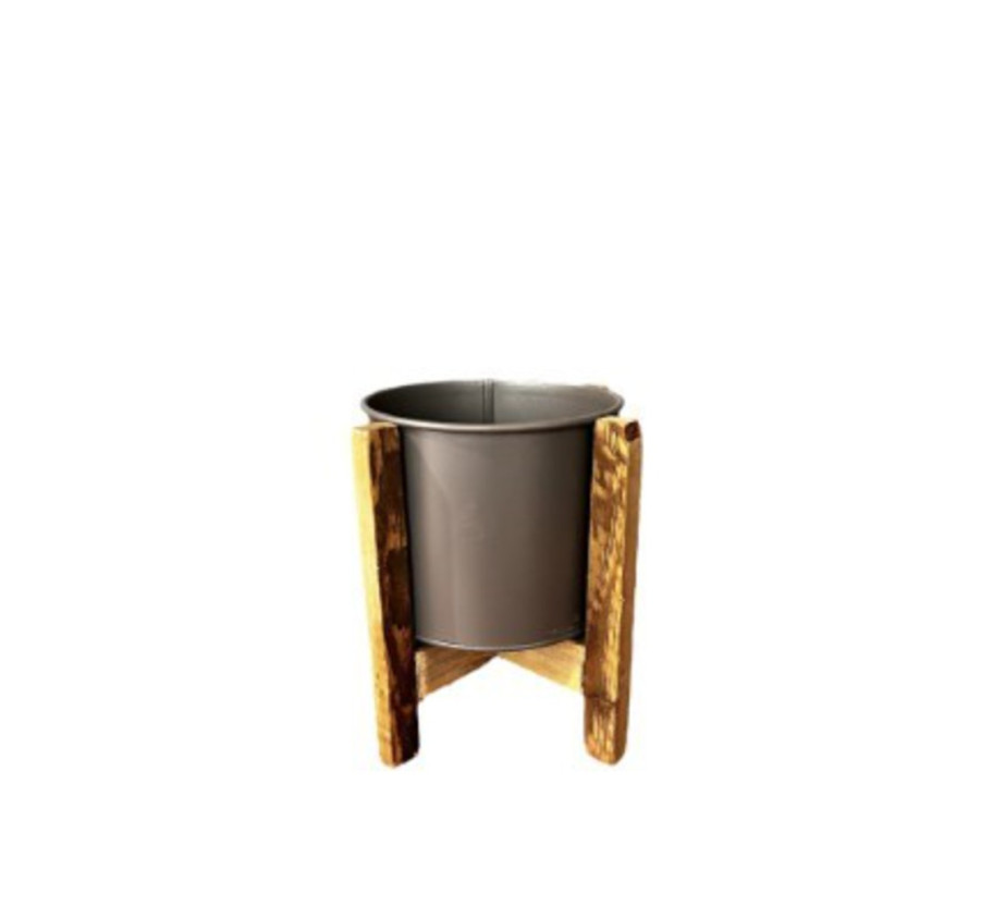 POT EN FER GRIS 20X20X20CM