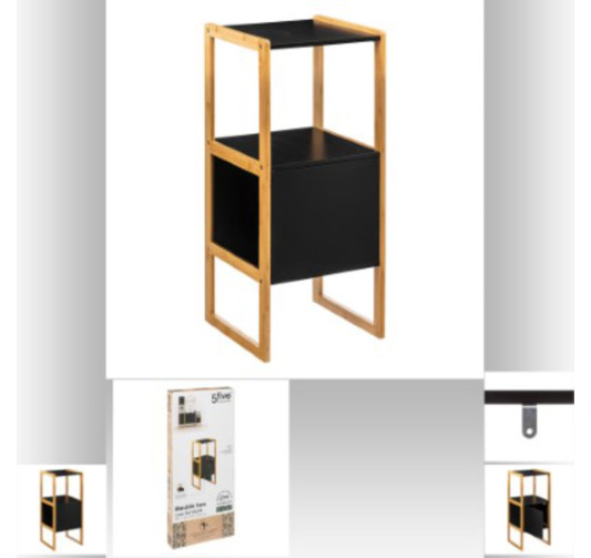 MEUBLE BAS NOIR AVEC BAMBOU︱Lory