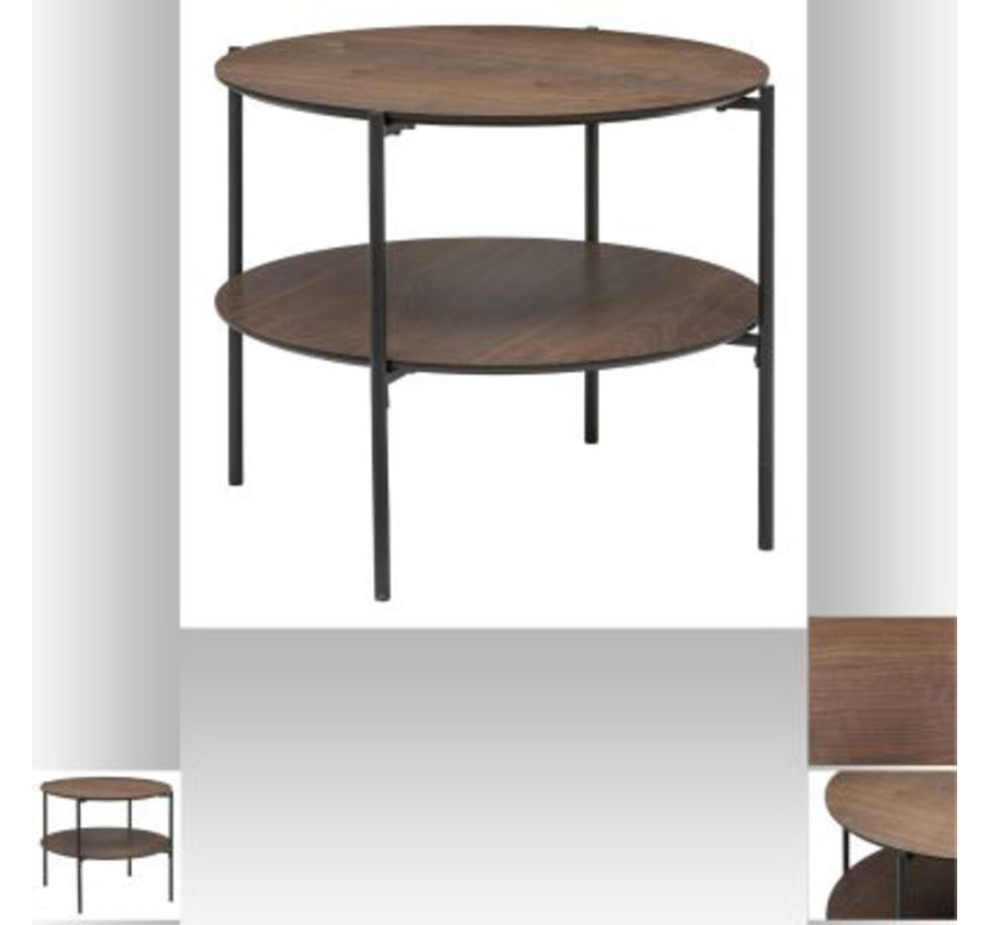 TABLE BASSE RONDE EN METAL ET