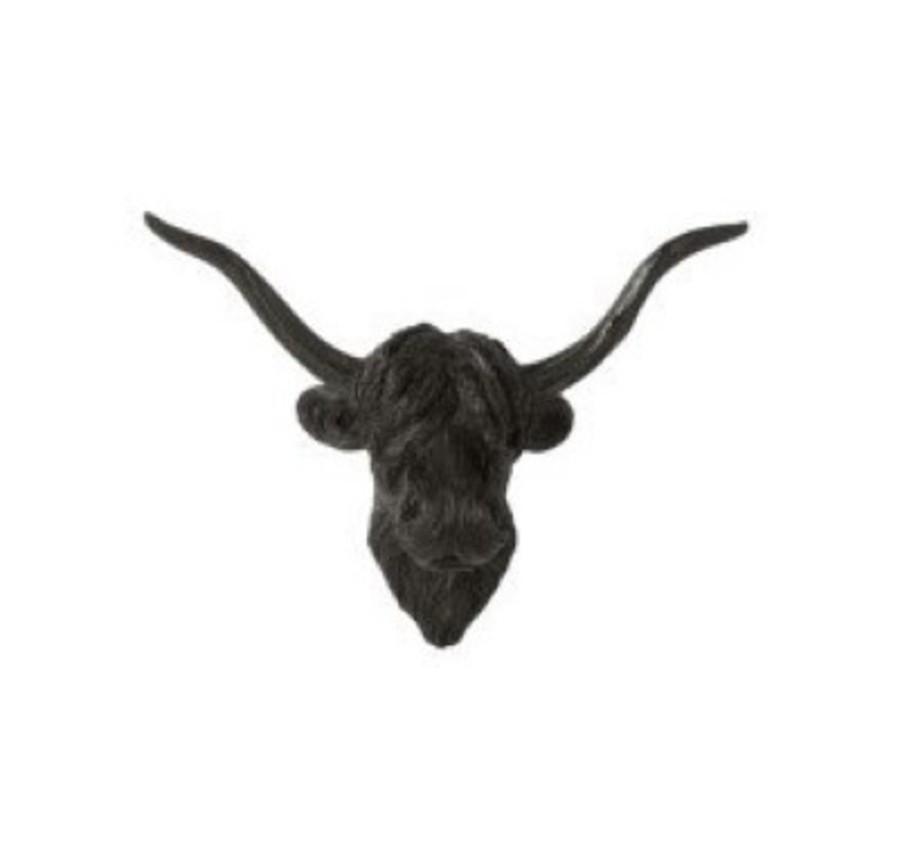 TETE DE BUFFLE EN RESINE NOIR