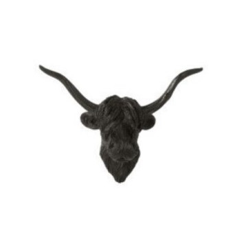 TETE DE BUFFLE EN RESINE NOIR︱Lory