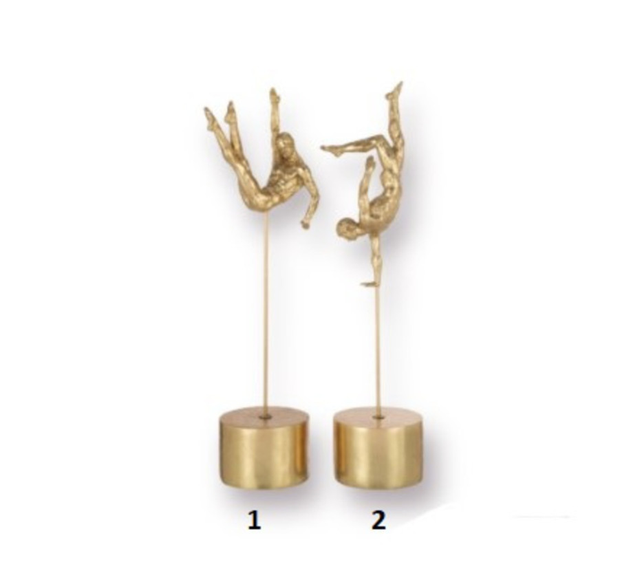 GYMNASTE SUR SOCLE COLORIS OR