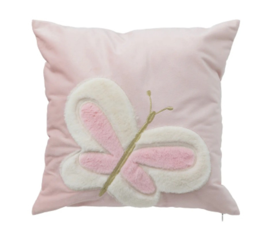 COUSSIN ENFANT PAPILLON ROSE