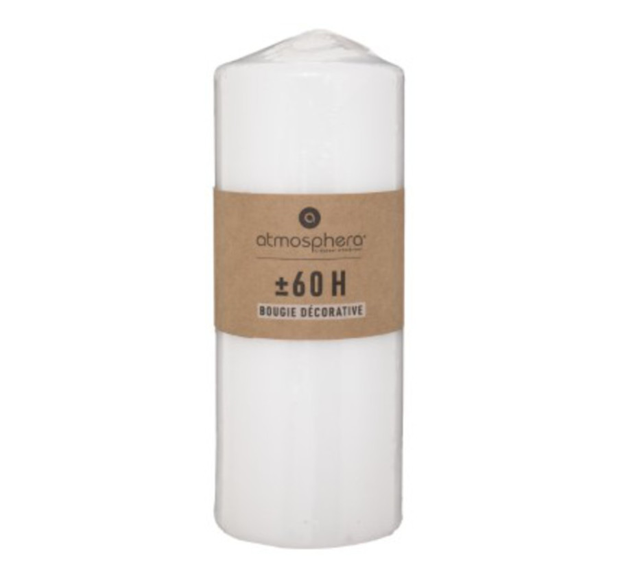 BOUGIE RONDE BLANCHE H.18CM