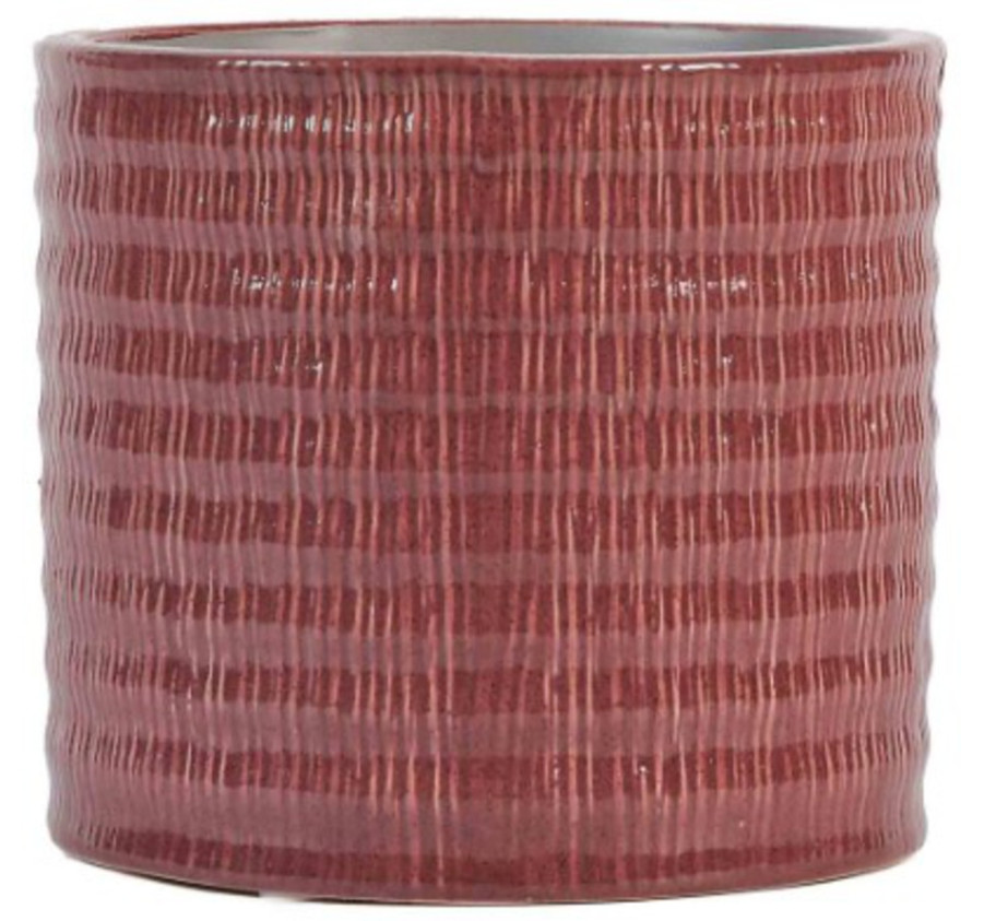 CACHE POT EN CERAMIQUE POURPRE