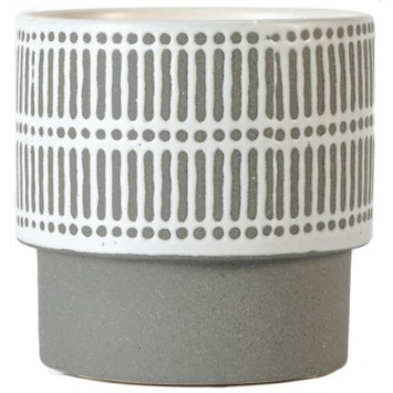 CACHE POT CERAMIQUE GRIS/BLANC︱Lory