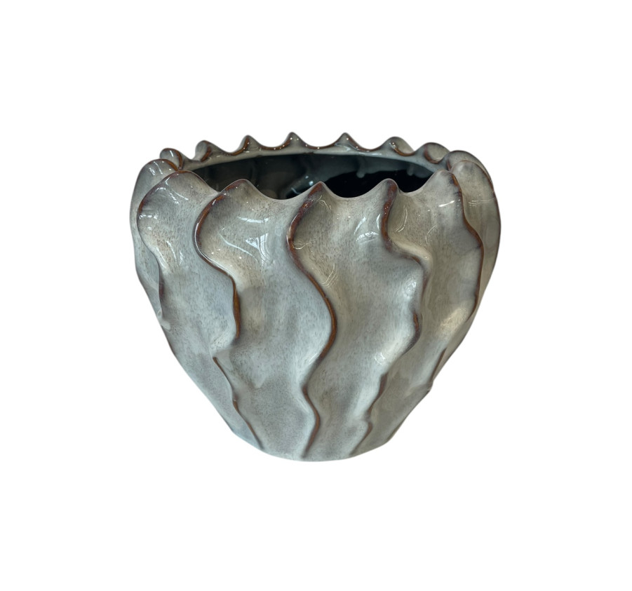 CACHE POT CERAMIQUE GRIS