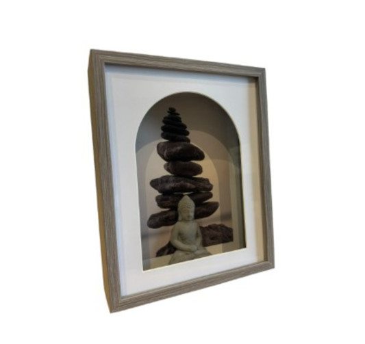 CADRE EN BOIS GRIS BOUDDHA︱Lory