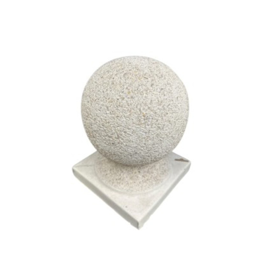 BOULE CREME 20X25X25CM CIMENT