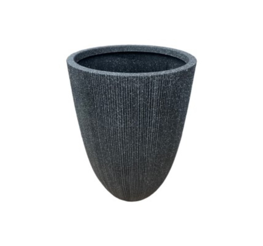 CACHE POT HAUT ROND NOIR