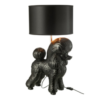 LAMPE CANICHE EN RESINE NOIR︱Lory