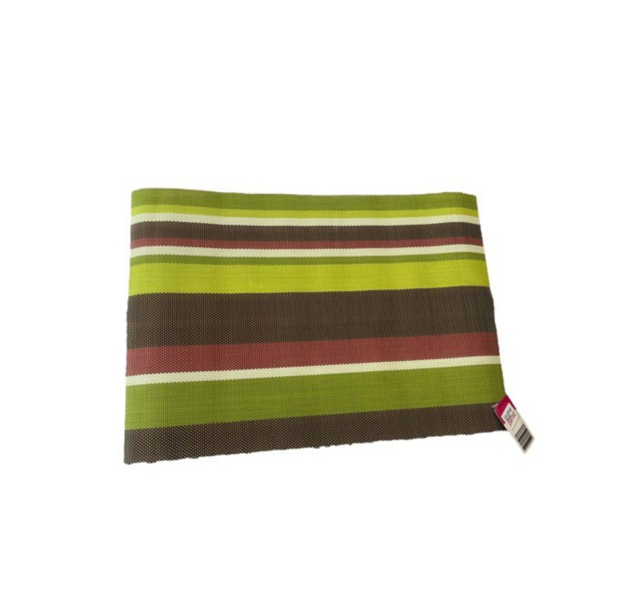 SET DE TABLE RAYE VERT MARRON