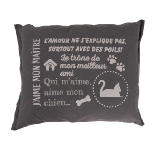 COUSSINS ANIMAUX TEXTE 90X70CM︱Lory