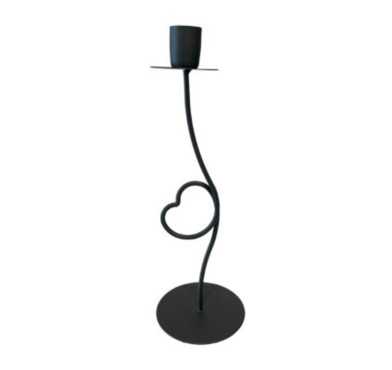 BOUGEOIR EN METAL NOIR H.24CM︱Lory