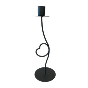 BOUGEOIR EN METAL NOIR H.24CM︱Lory