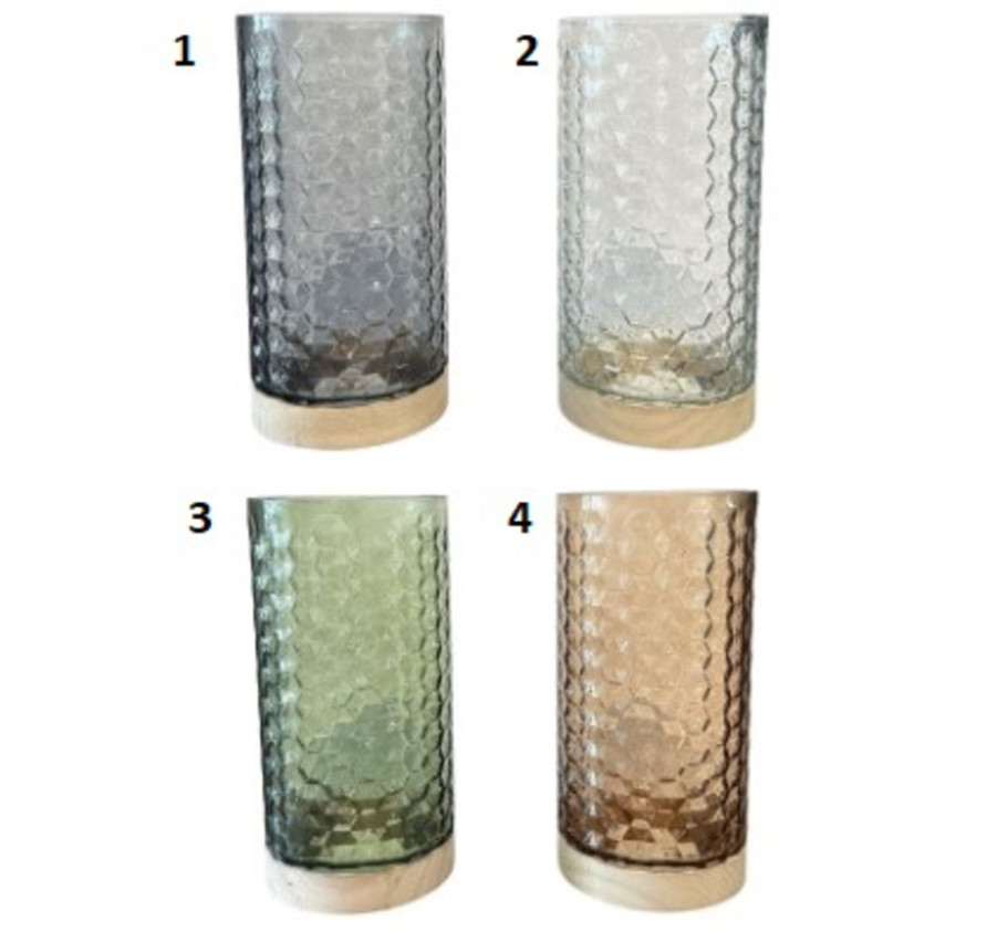 VASE EN VERRE AVEC RELIEFS