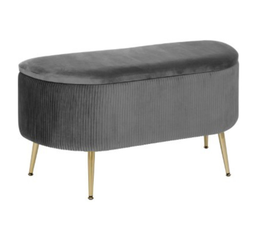 BANC COFFRE VELOURS SOLARO
