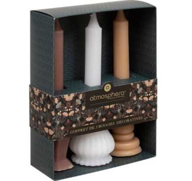COFFRET 3 BOUGIES H.19CM︱Lory