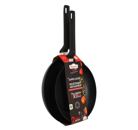 SET 2 POELES FRYPANS D.24e28CM︱Lory