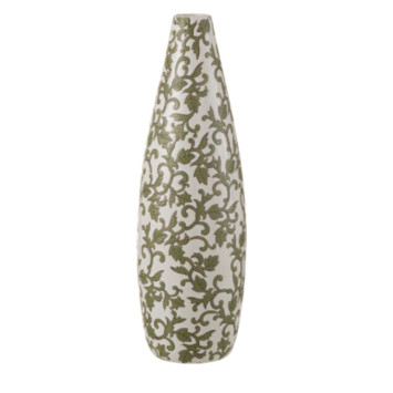 VASE YEZI PORCELAINE VERT BLAN︱Lory