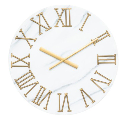 HORLOGE EFFET MARBRE ET DORE︱Lory