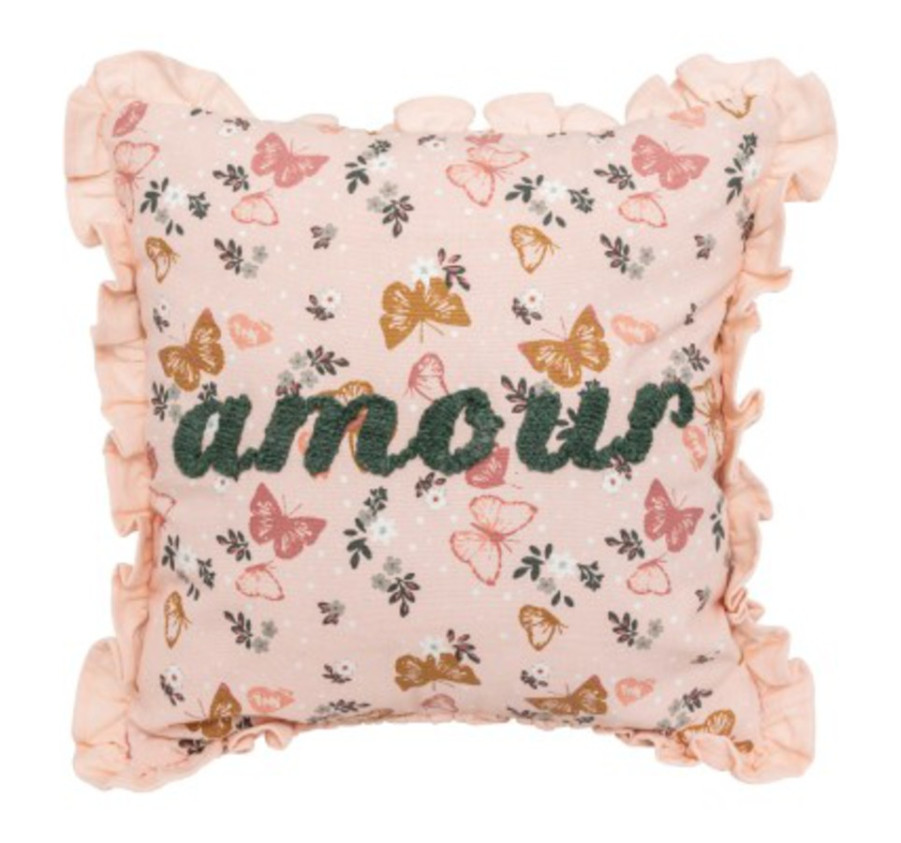 COUSSIN CARRE EN COTON BRODE