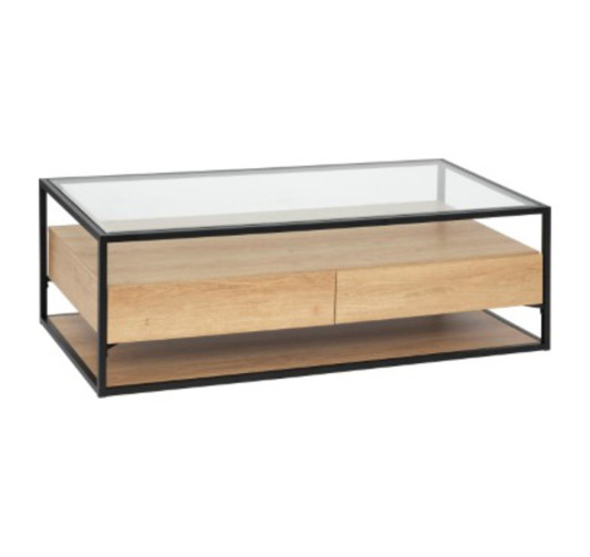 TABLE BASSE 2 TIROIRS MDF︱Lory