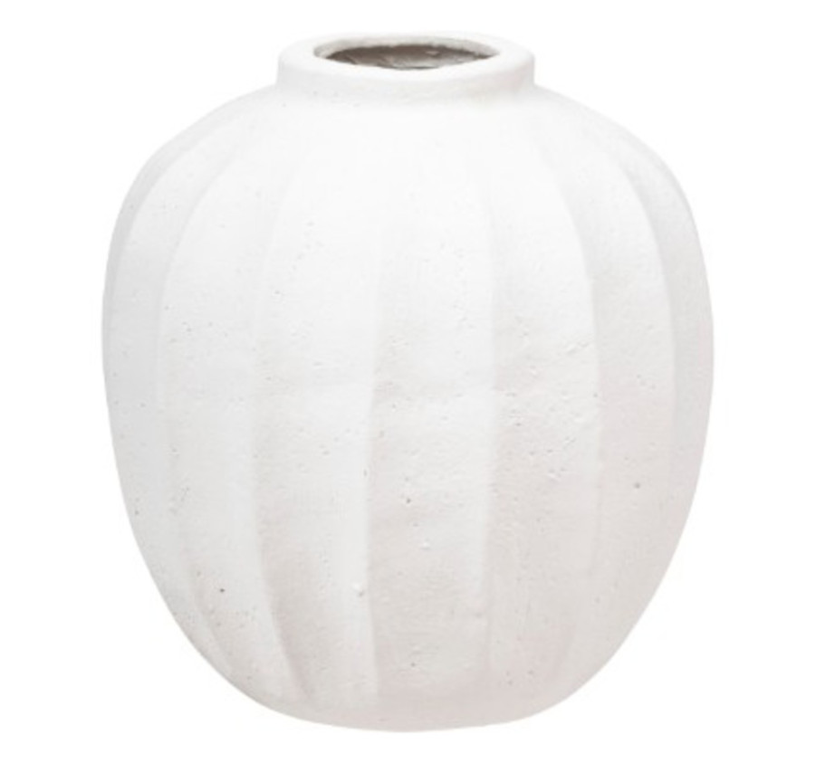 VASE BOULE EN CERAMIQUE BLANC