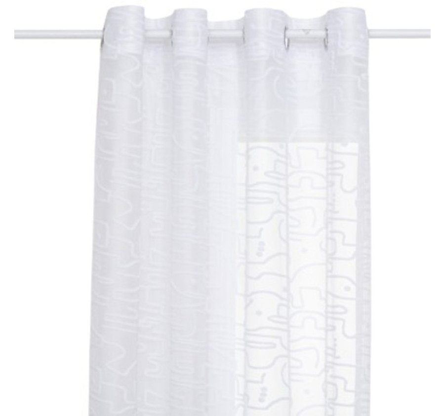 VOILAG EMOTIF FLEURS BLANC