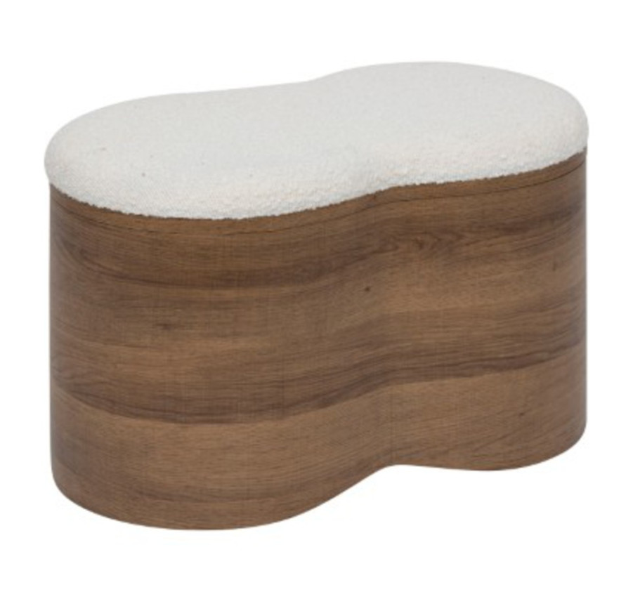 BANC COFFRE EN BOIS BOUCLETTE