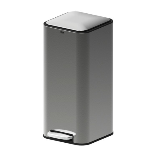 POUBELLE DELTA EN METAL GRIS︱Lory