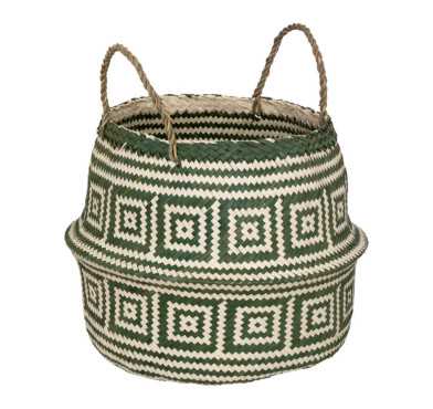 PANIER PLIABLE EN ROSEAU VERT︱Lory