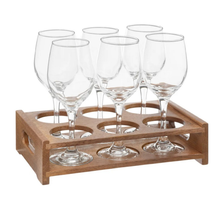 RACK DE 6 VERRES A VIN