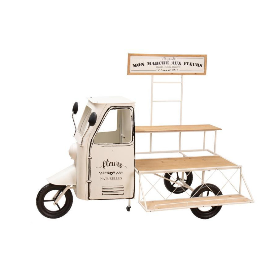 CAMION PORTE PLANTES BLANC