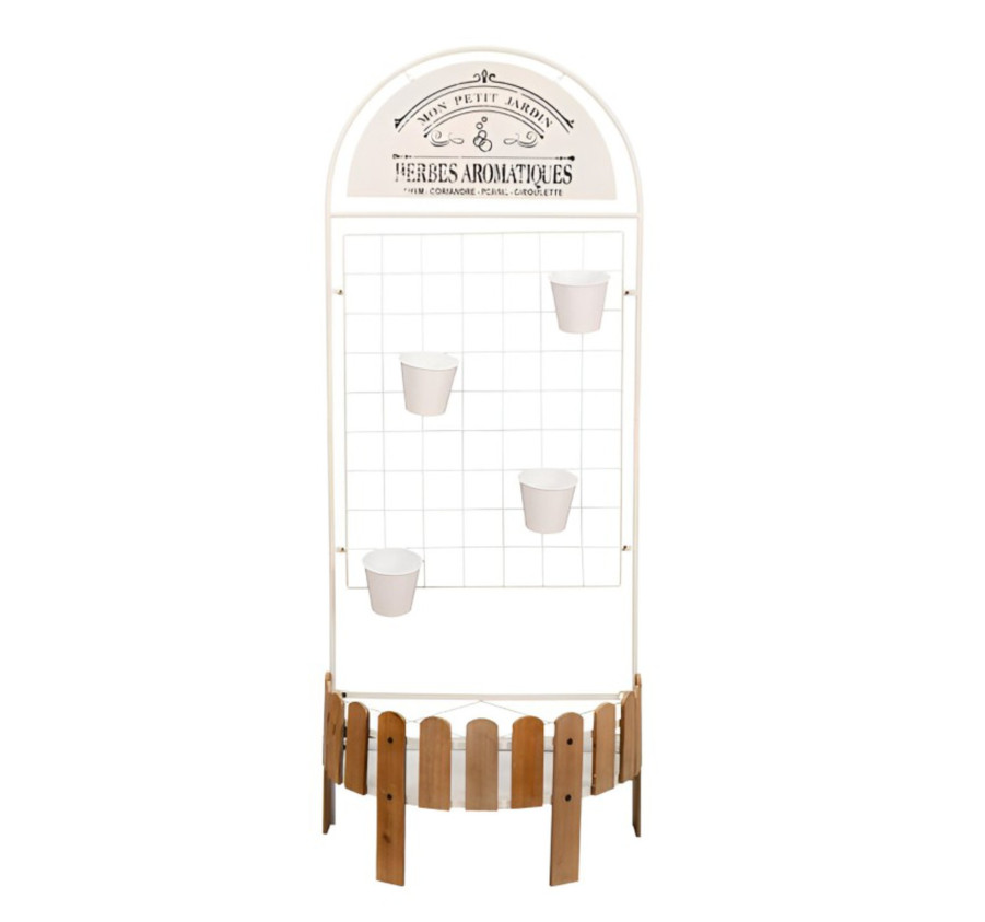 JARDINIERE AVEC TREILLIS BLANC