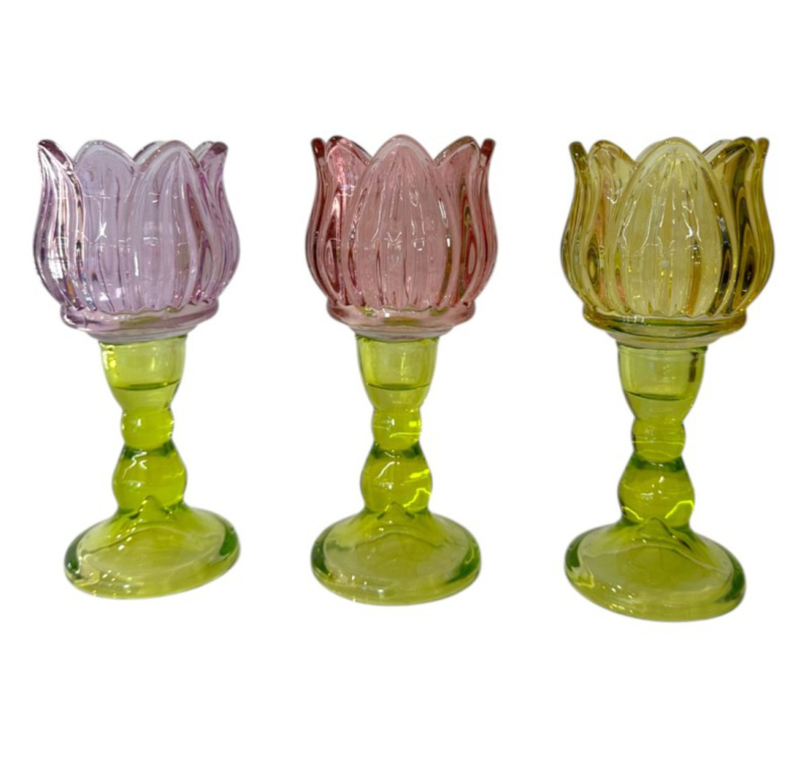PHOTOPHORE TULIPE EN VERRE
